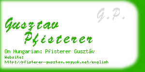 gusztav pfisterer business card